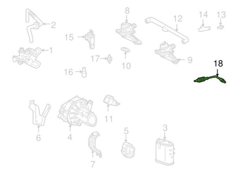 Mercedes Oxygen Sensor - Front Driver Side 0015408017